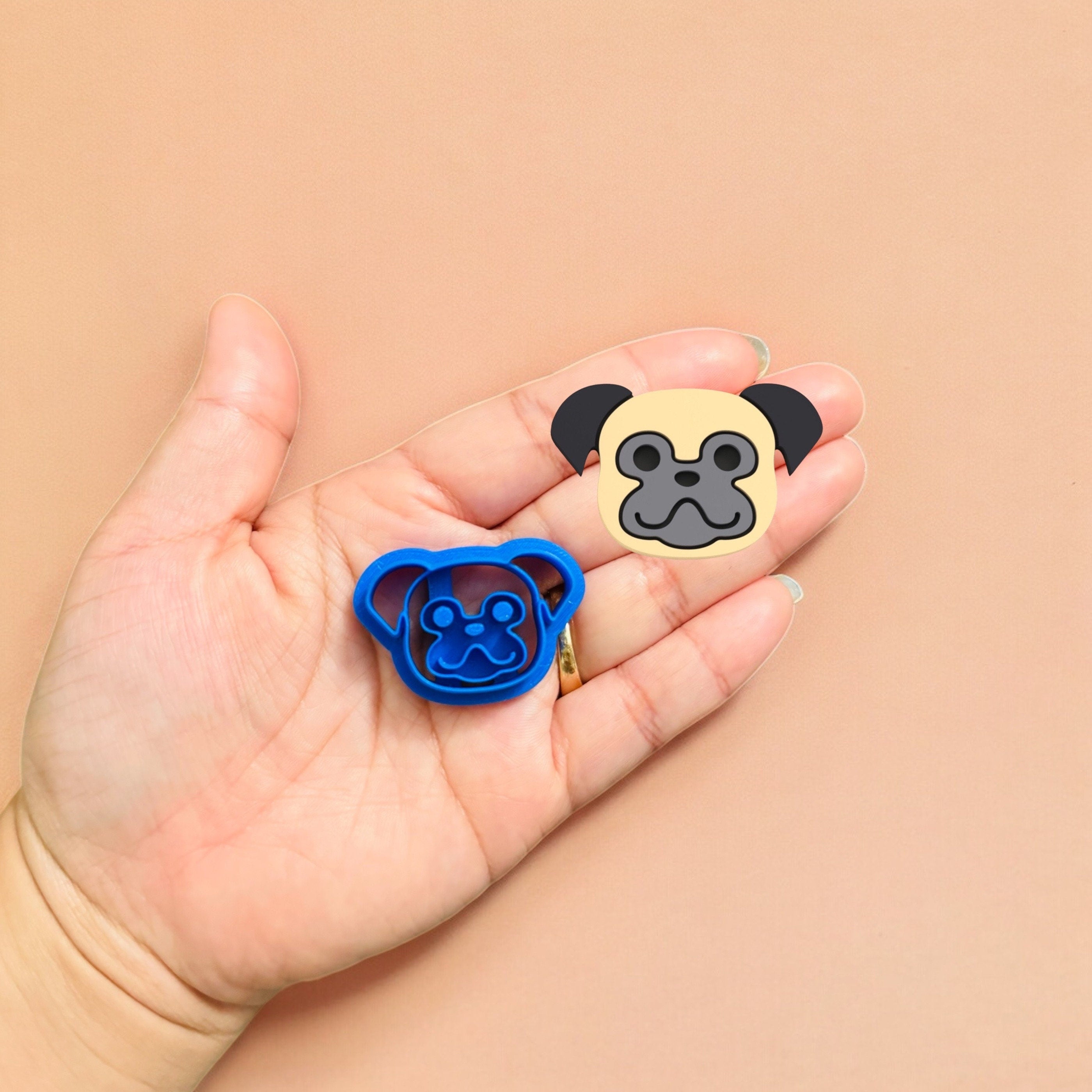 Pug Face Clay Cutter: 3D Printed Polymer Clay Tool