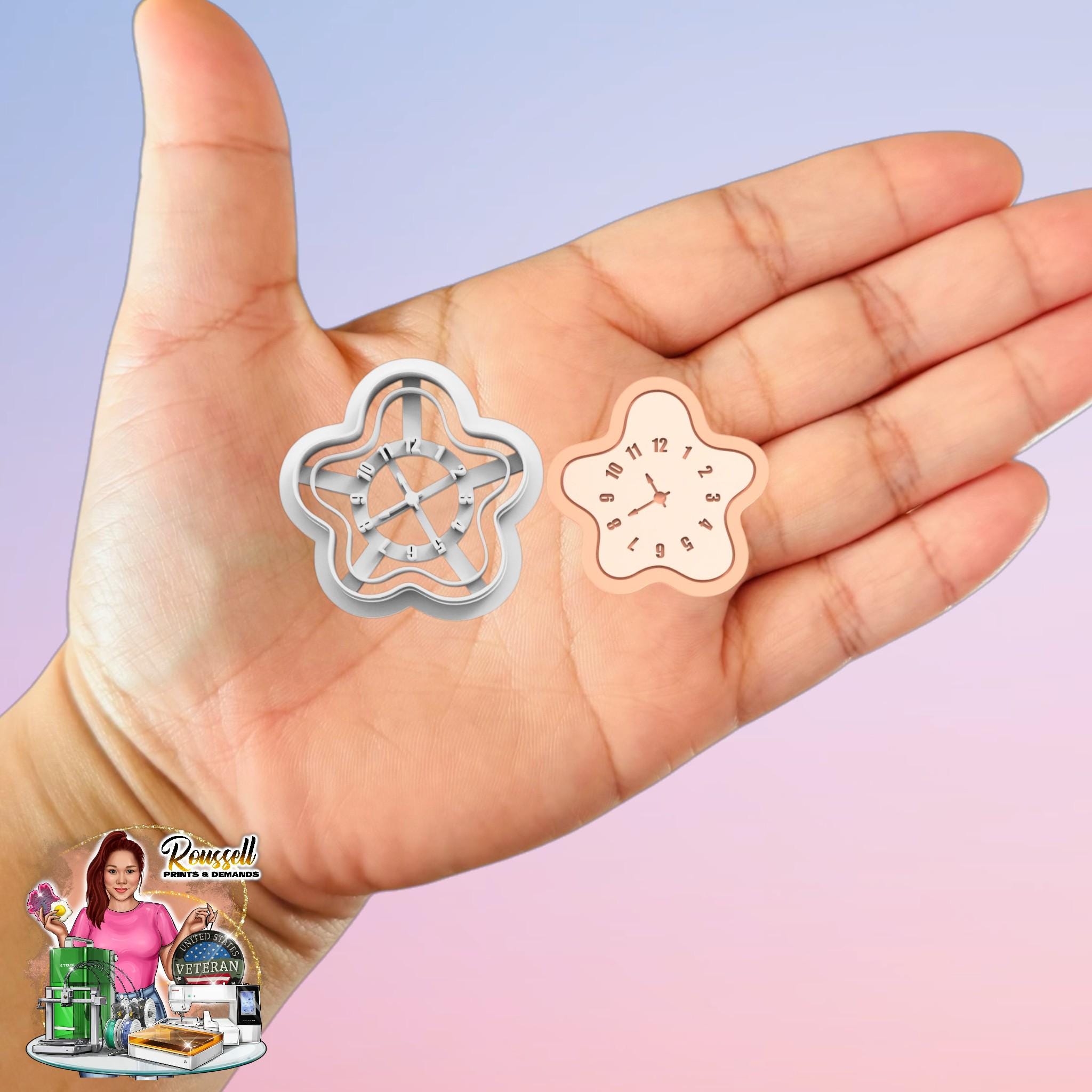 Flower Clock Clay Cutter 3d printed