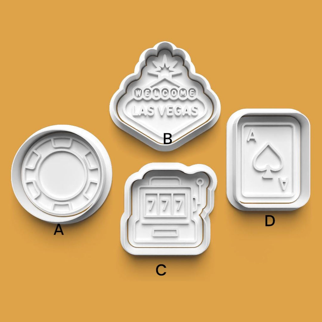Las Vegas Cookie Cutter Set: Casino Theme, Fondant & Clay Cutter