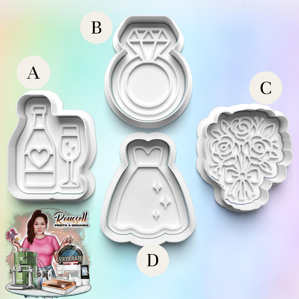 Wedding Theme Cookie Cutter: 3D Printed Fondant & Clay Cutter