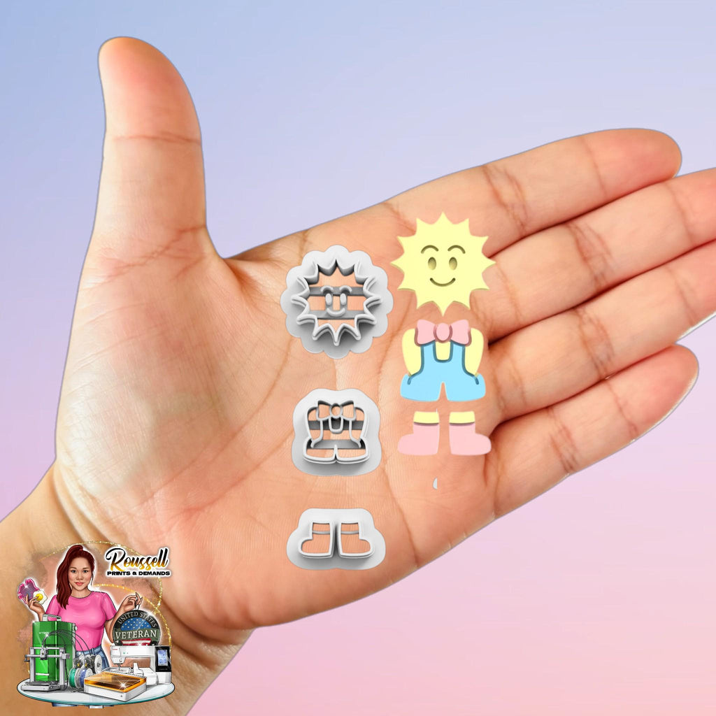 Cute Sun Character Combo clay Cutter
