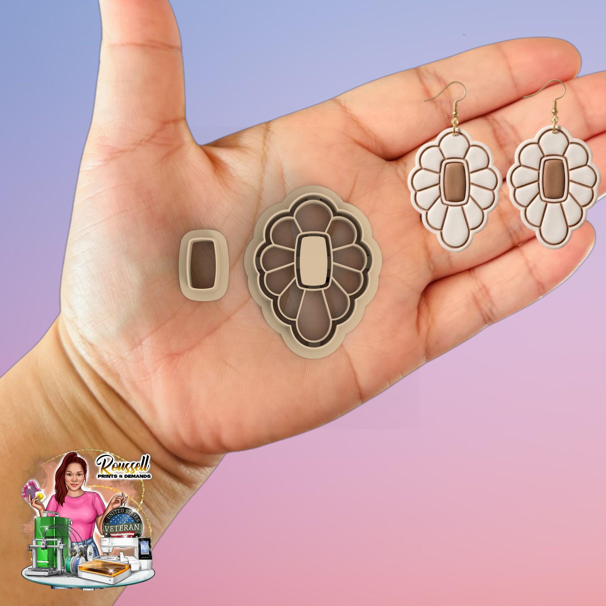 the oval petal  Polymer clay cutter