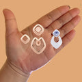 Modern Halo Earring with Precious Stone