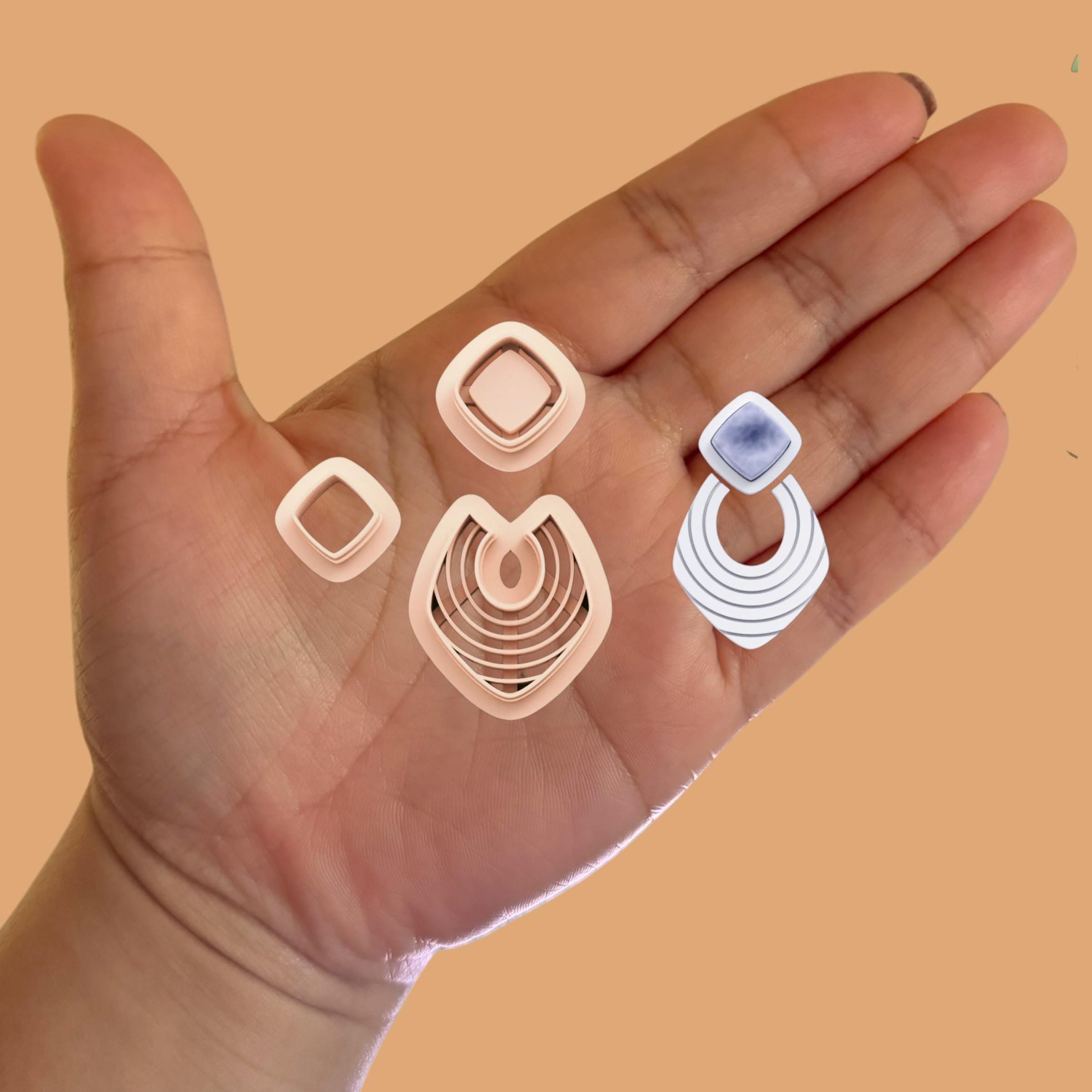 Modern Halo Earring with Precious Stone