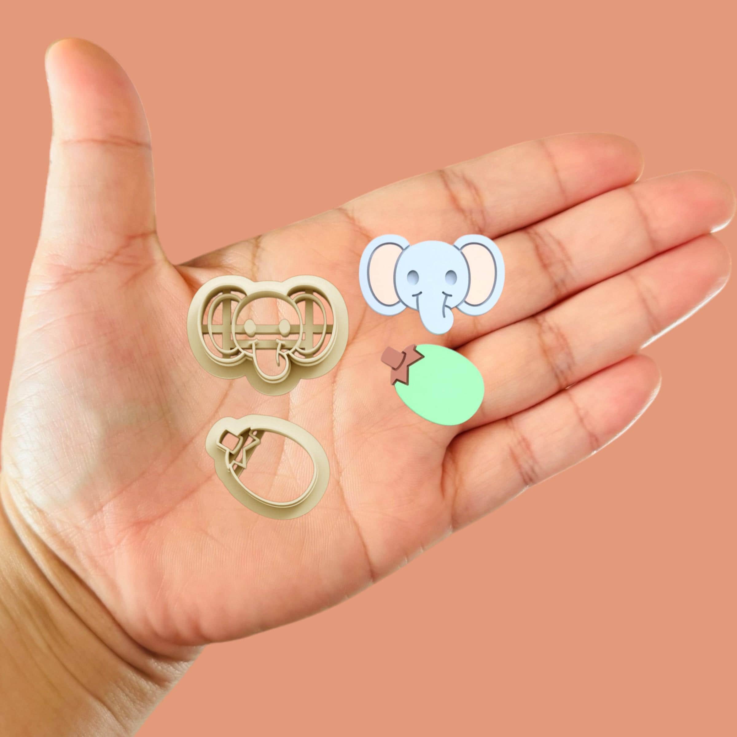 Elephant with Baobab Polymer clay cutter