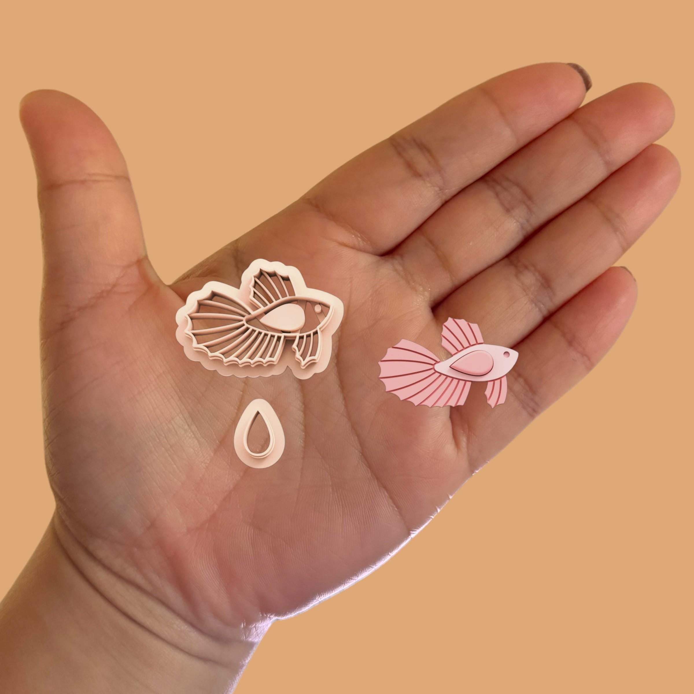 Fish with Precious Stone B Polymer clay cutter