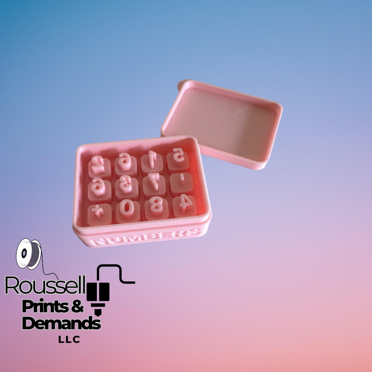 Polymer Clay Number Stamps with Case: 8mm, 12mm