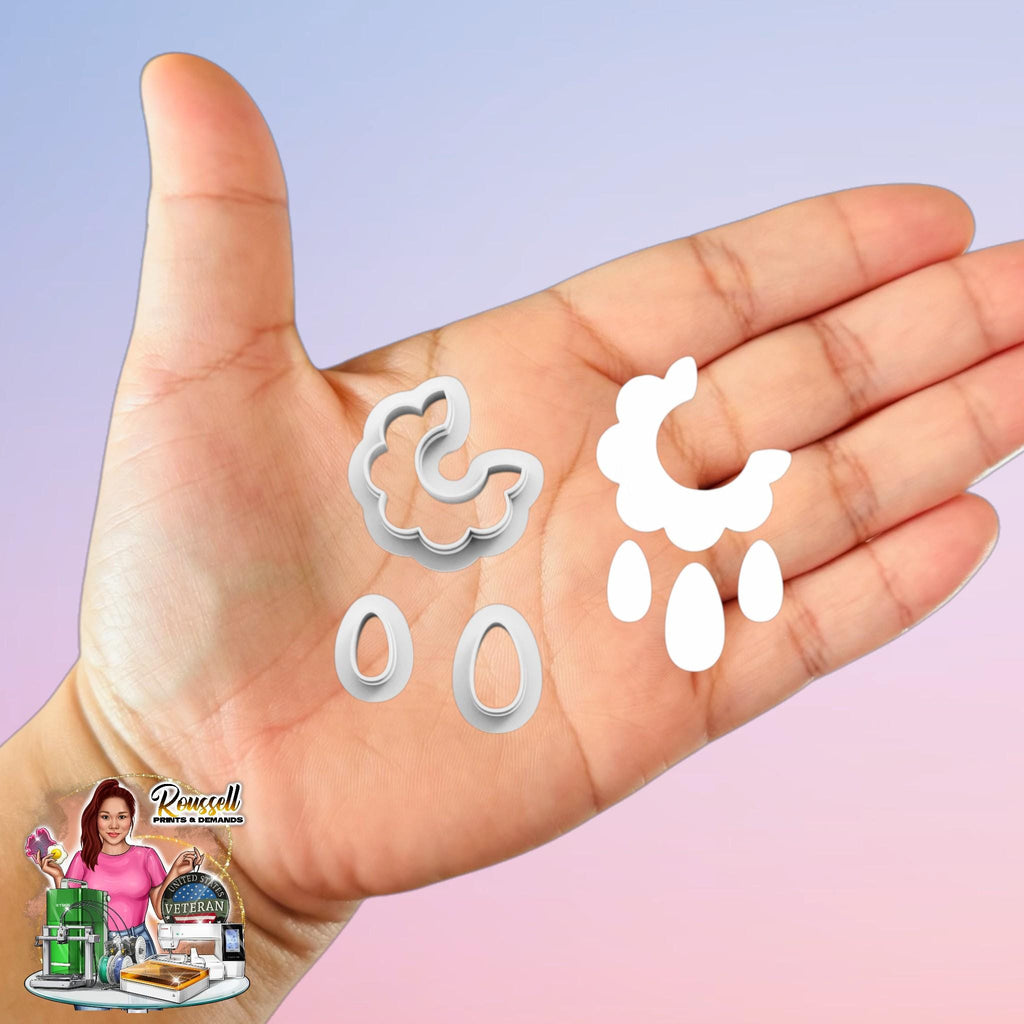 Partial Flower Combo Clay cutter 3d Printed