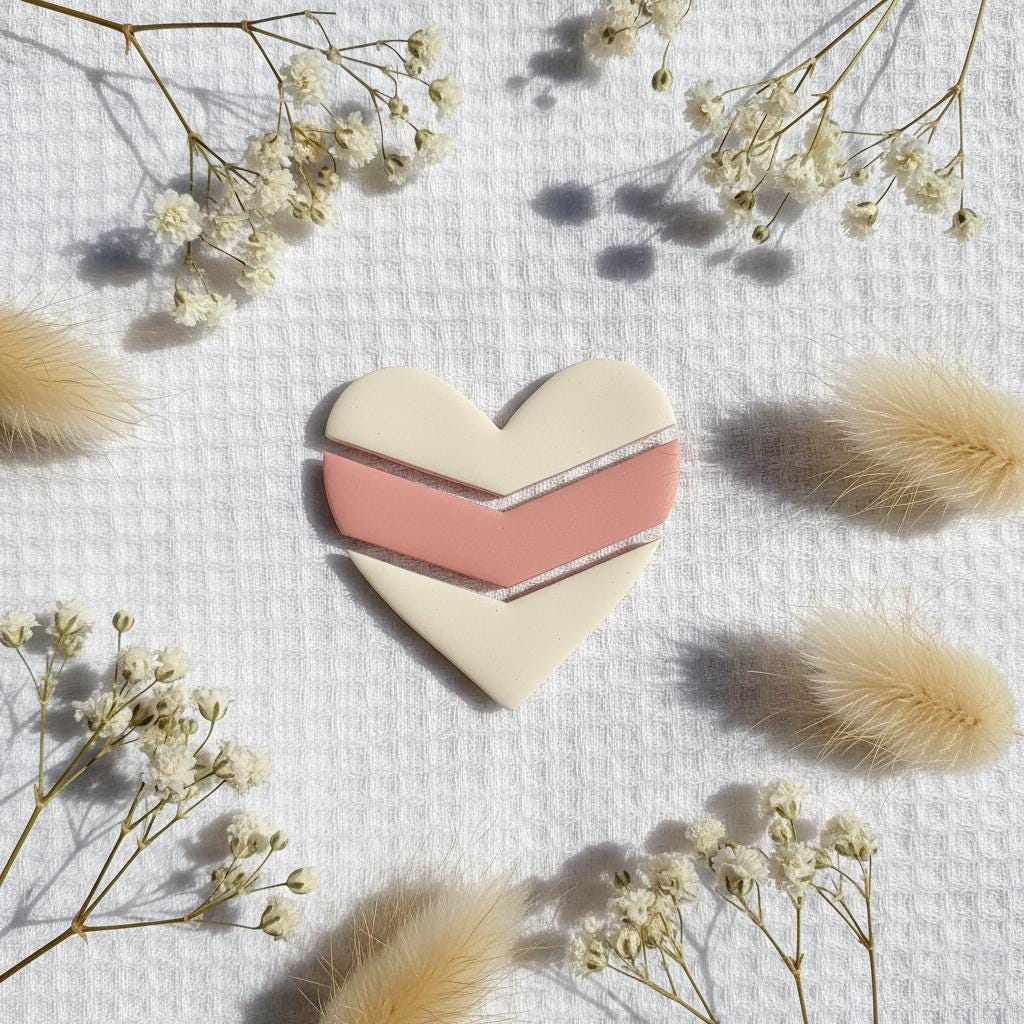 chevron heart love dangle  Valentines Polymer clay Cutter