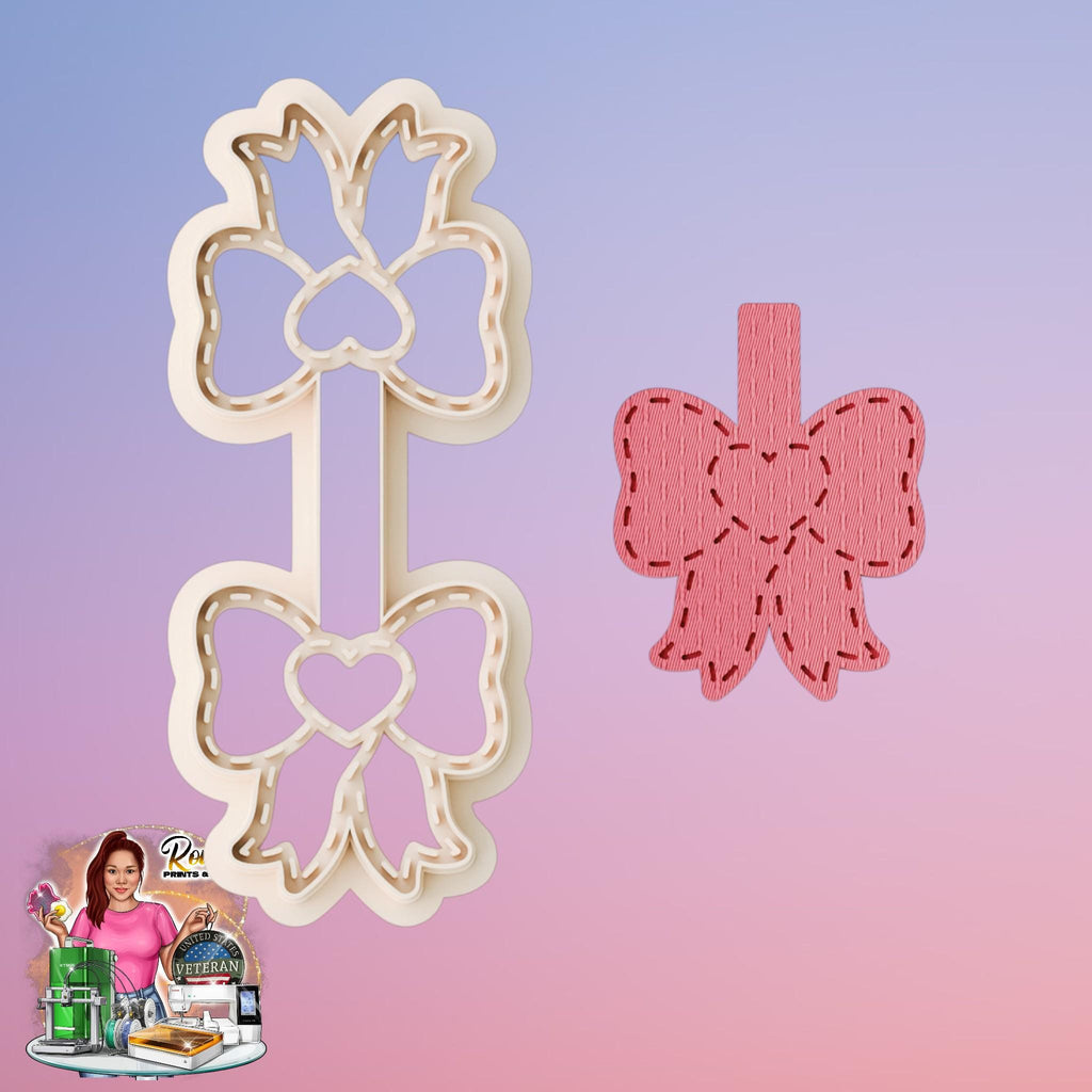 Heart Ribbon A Keychain Clay Cutter Stitch Keychain Cutters