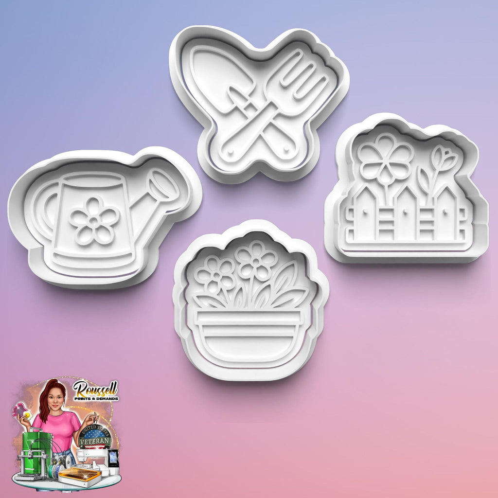 garden Theme: 3D Printed Fondant , Clay Cutter Cookie cutter