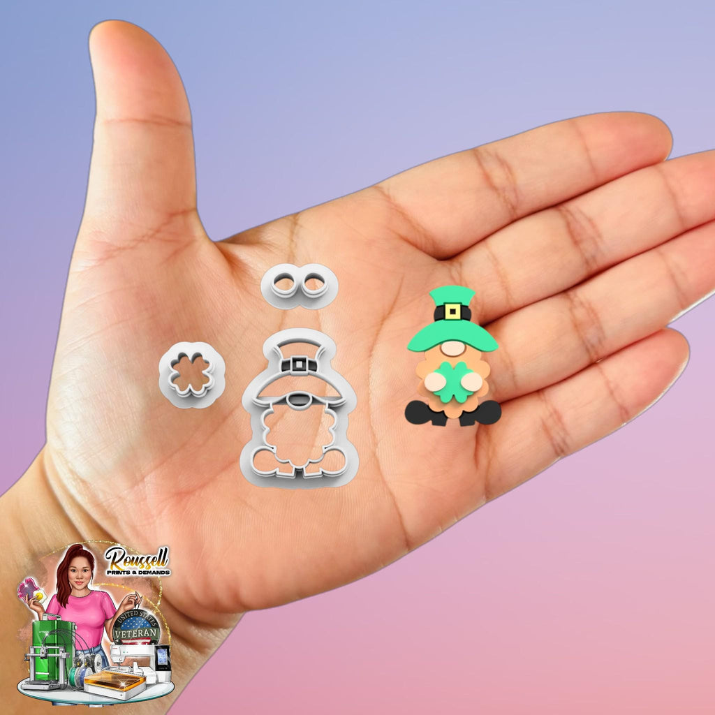 Leprechaun with Clover 3d printed Polymer clay cutter