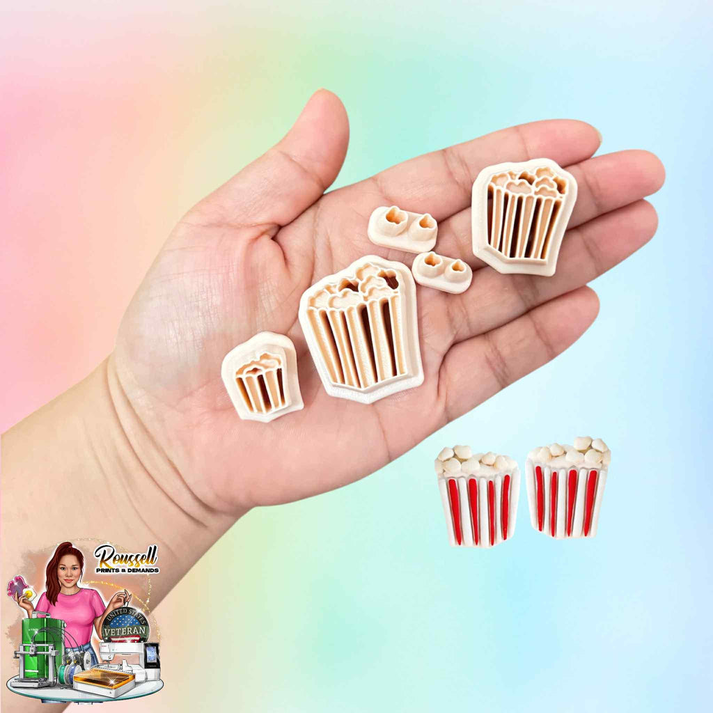 POP CORN Polymer Clay Cutter Set: Mirrored Design