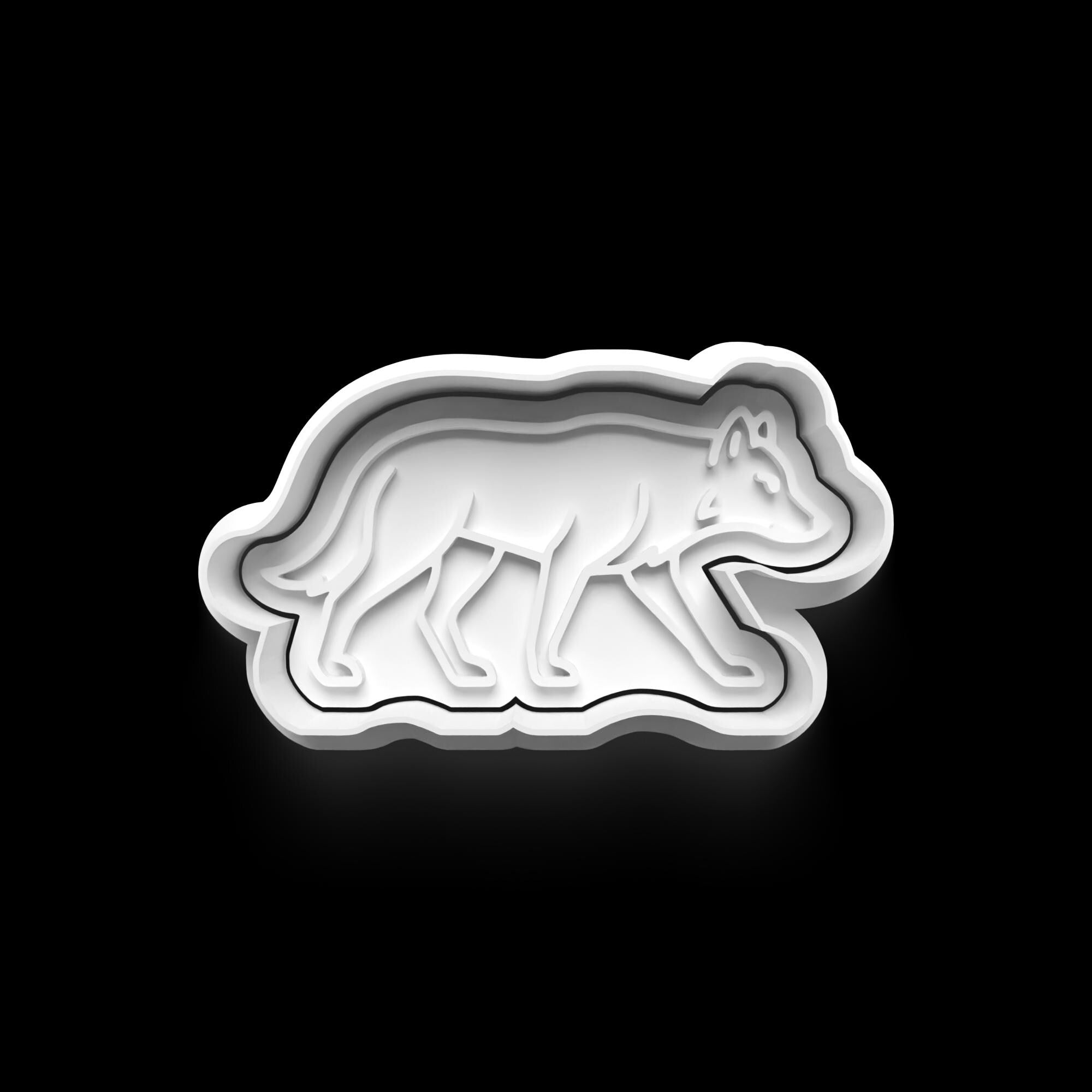 Wolf Cookie Cutter: 3D Printed Fondant Clay Cutter