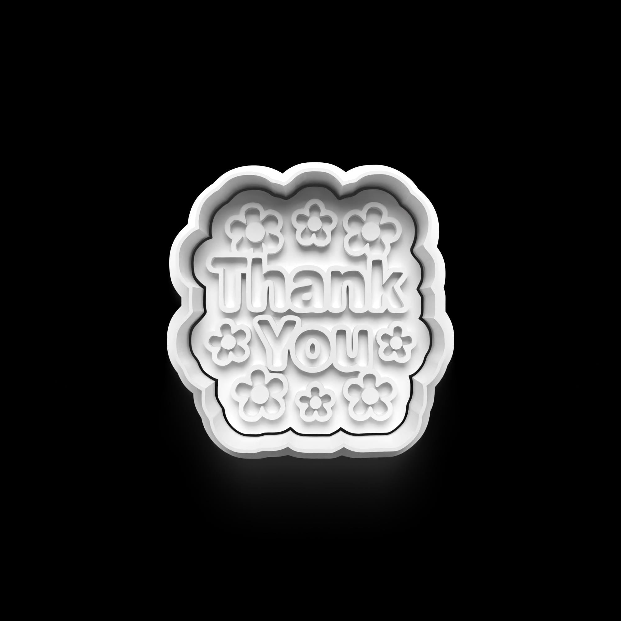 Thank You Cookie Cutter: 3D Printed Fondant Clay Cutter