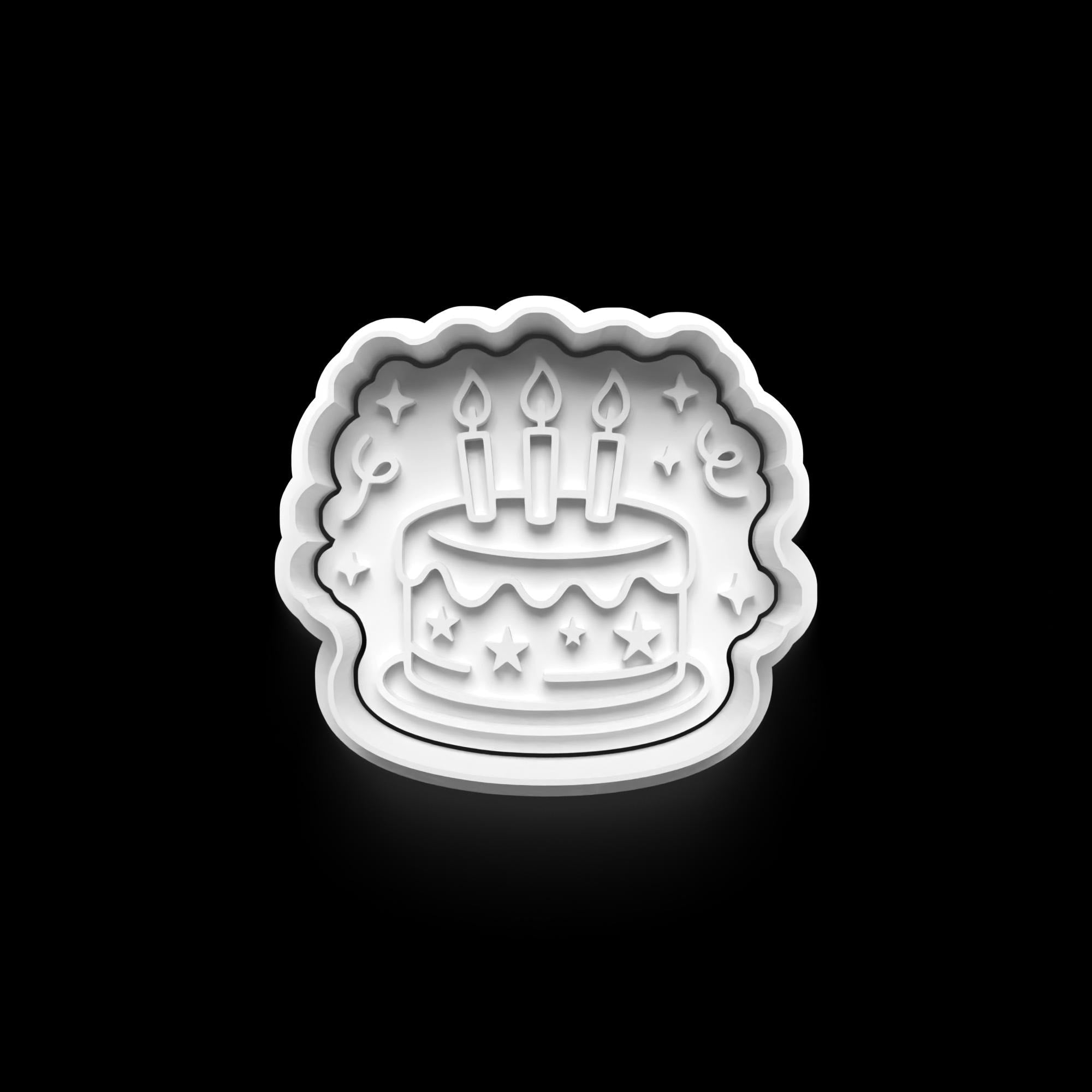 Birthday Theme Cookie Cutter: 3D Printed Fondant Cutter
