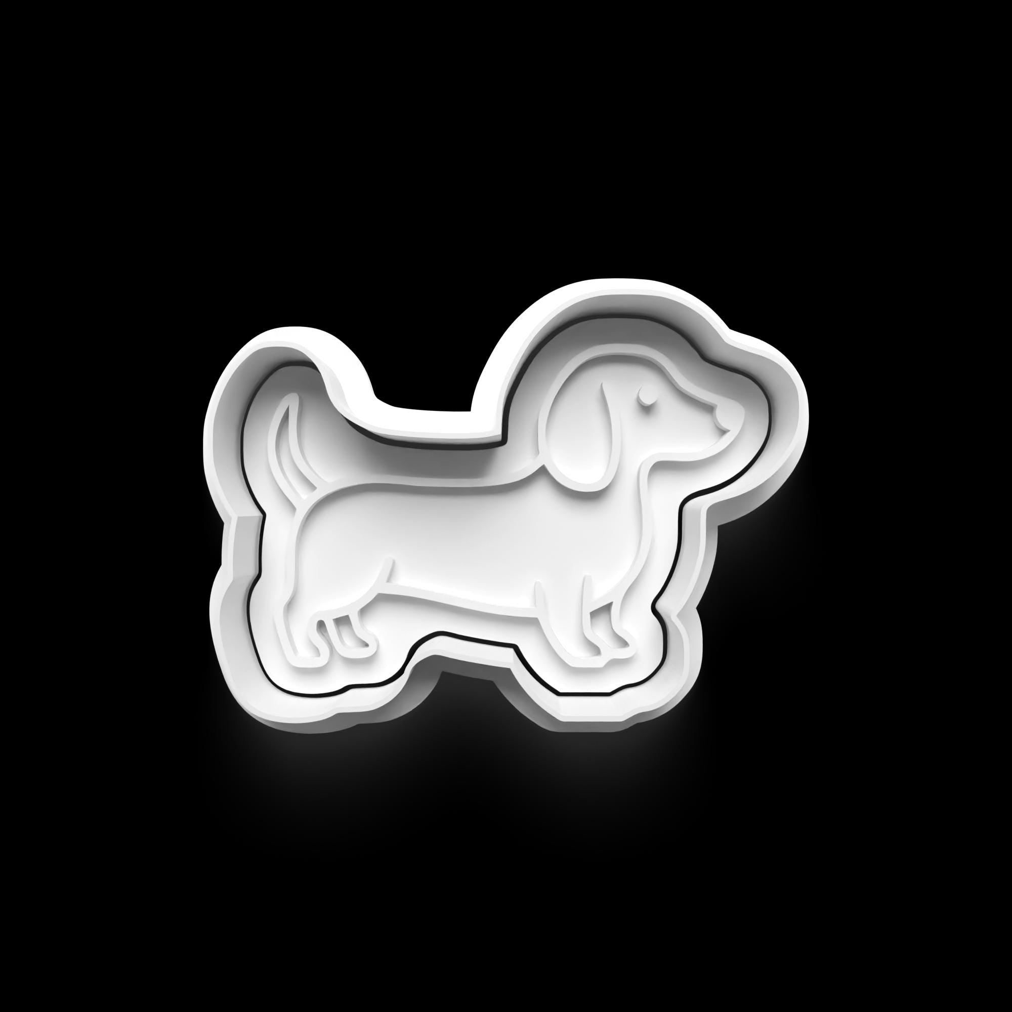 Dachshund Theme: 3D Printed Fondant , Clay Cutter, Cookie cutter