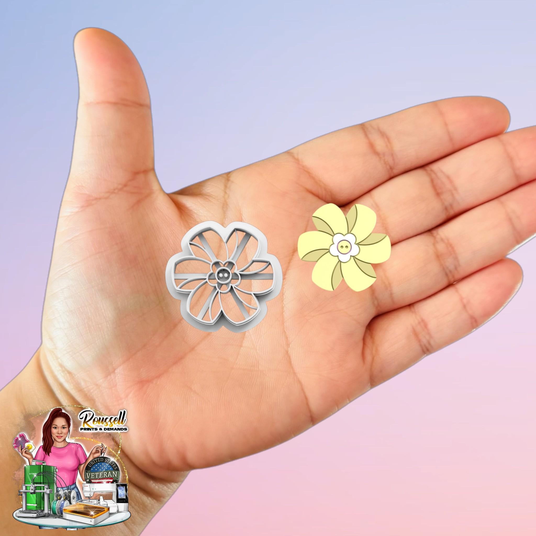 Flower Bow A polymer clay cutter 3d printed