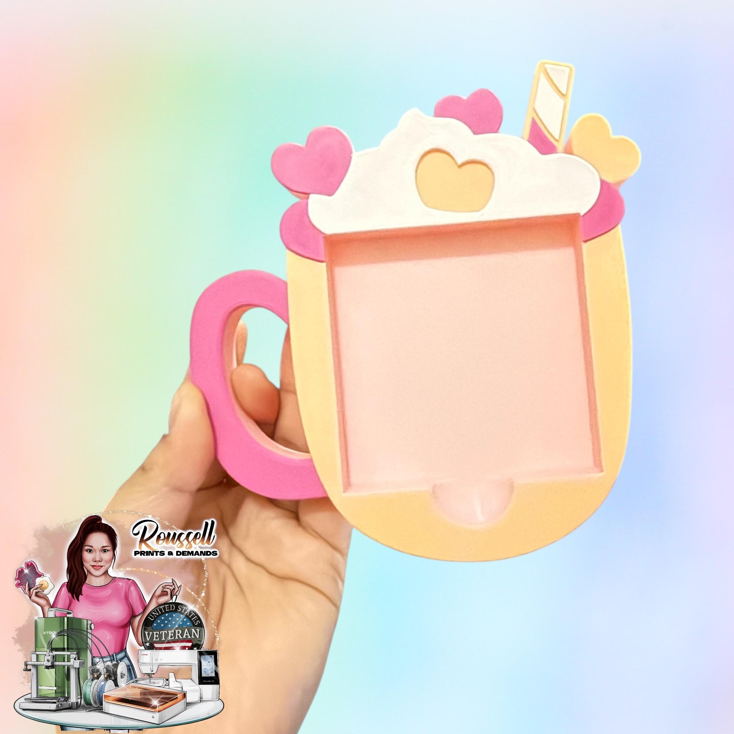 Coffee mug  Sticky Note Holder 3d printed no resin added