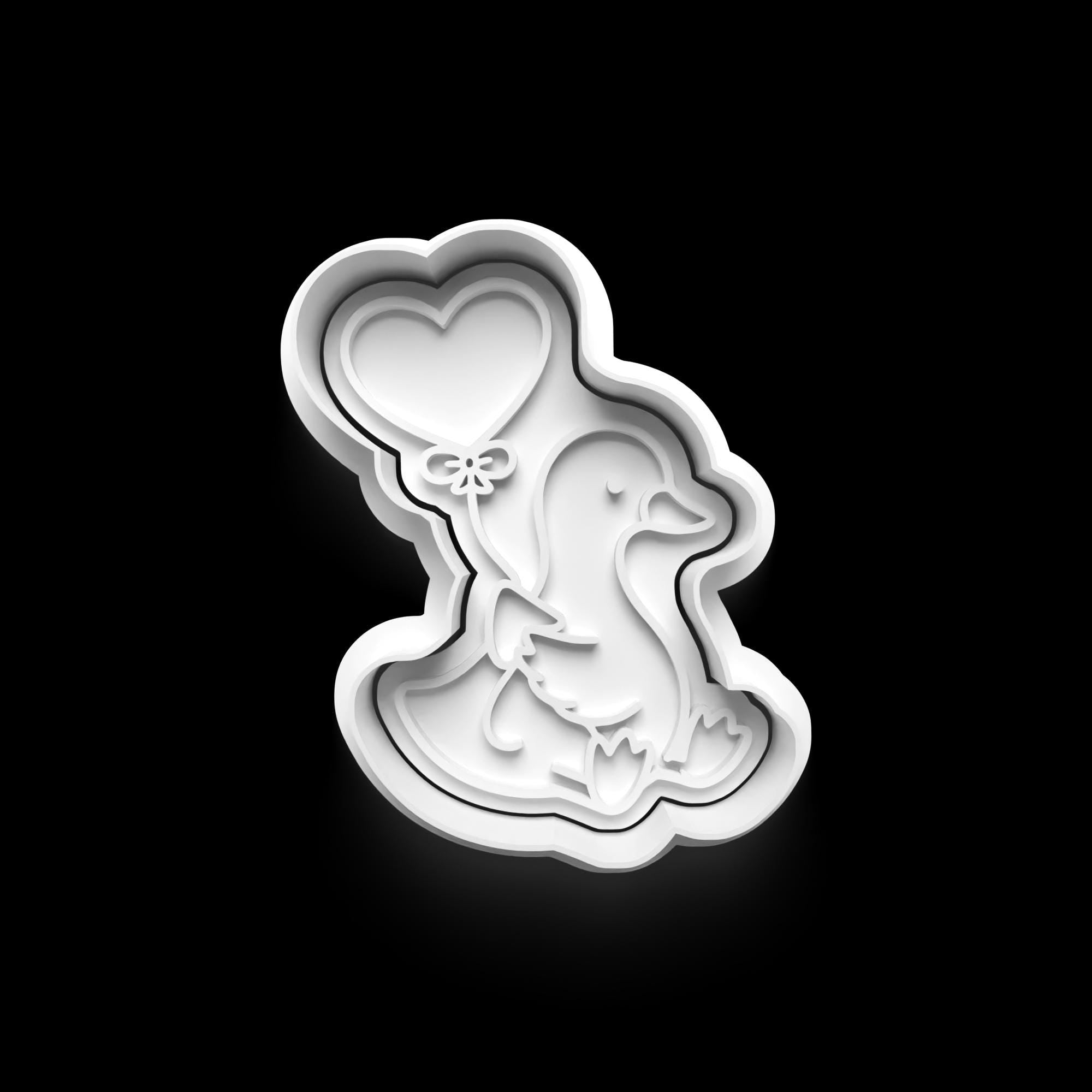 Goose In love Theme: 3D Printed Fondant, Clay Cutter Cookie cutter