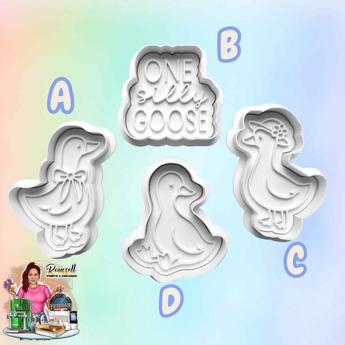 Silly goose Theme: 3D Printed Fondant , Clay Cutter Cookie cutter