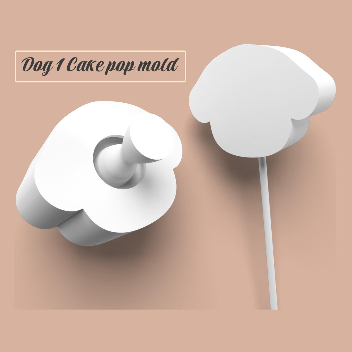 Dog theme 1 Cake pop mold 3d printed