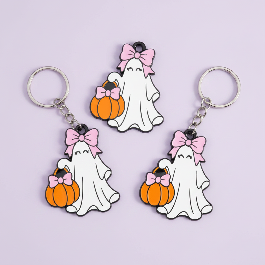 Ghost pumpkin NFC Tag Keychain – 3D Printed
