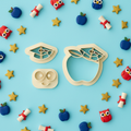Graduation apple and owl clay cutter set with colorful finished polymer clay charms